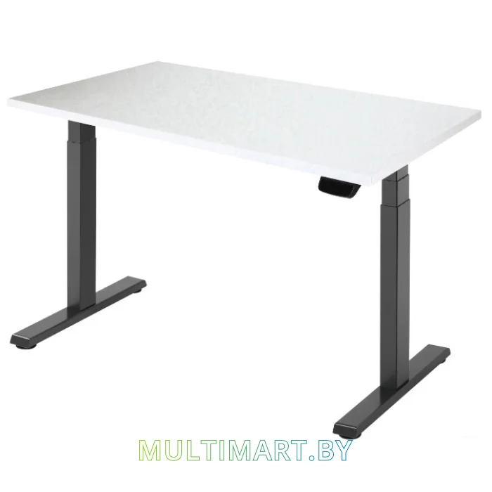 Стол для работы стоя ErgoSmart Ergo Desk Pro 1360x800x36 мм (альпийский белый/черный)